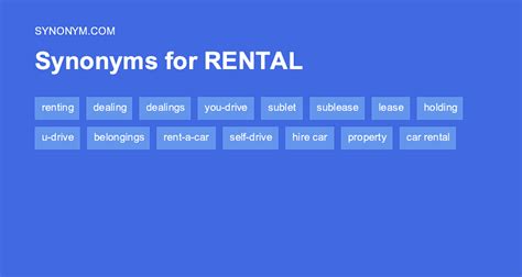 Wiktionary Rate these synonyms 0. . Synonyms rent